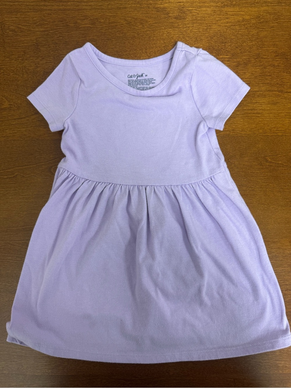 Cat & Jack Light Lilac Short Sleeve Knit Dress